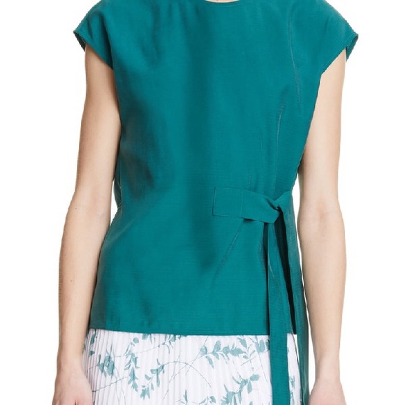 Riella Asymmetrical Twist Neck Top In Jade - Picture 3 of 6